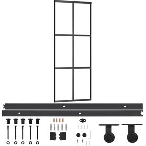 vidaXL Sliding Door with Hardware Set ESG Glass&Aluminium Sliding Door System vidaXL Sliding Door with Hardware Set ESG Glass&Aluminium Sliding Door System