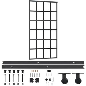 vidaXL Sliding Door with Hardware Set ESG Glass&Aluminium Sliding Door System vidaXL Sliding Door with Hardware Set ESG Glass&Aluminium Sliding Door System