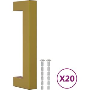vidaXL Gold 96mm 20 pcs Cabinet Handles Modern Stainless Steel vidaXL Gold 96mm 20 pcs Cabinet Handles Modern Stainless Steel