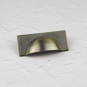 Handle & Home (64mm Cup ) Antique Brushed Brass Ribbed Matt Bar Cup Knob Handle & Home (64mm Cup ) Antique Brushed Brass Ribbed Matt Bar Cup Knob
