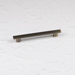 Handle & Home (128mm Handle ) Antique Brushed Brass Ribbed Matt Bar Cup Knob Handle & Home (128mm Handle ) Antique Brushed Brass Ribbed Matt Bar Cup Knob