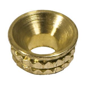 TIMCO Knurled Brass Inset Screw Cup - To fit 3.5 Screw TIMCO Knurled Brass Inset Screw Cup - To fit 3.5 Screw