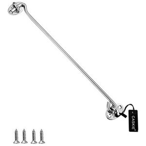CASKIE 16-Inch Stainless Steel 304 Heavy-Duty Cabin Hook and Eye Lock for Shed, Gate or CASKIE 16-Inch Stainless Steel 304 Heavy-Duty Cabin Hook and Eye Lock for Shed, Gate or