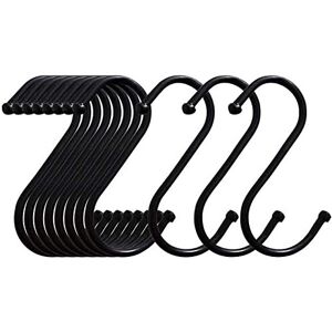 BWEISSTH S-Shaped Hooks 24 Pack 3.2 Inches Black Heavy Metal S-Shaped Hooks Suitable for BWEISSTH S-Shaped Hooks 24 Pack 3.2 Inches Black Heavy Metal S-Shaped Hooks Suitable for