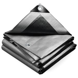 VOUNOT 1.5x6m Tarpaulin Heavy Duty 240 g/m² Waterproof Tarp Grey VOUNOT 1.5x6m Tarpaulin Heavy Duty 240 g/m² Waterproof Tarp Grey