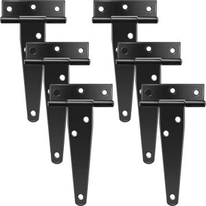 Jojomino 6 PCS 4 Inch T-Strap Hinges Rustic Gate Strap Hinge Rustproof Gate Door Black Hi Jojomino 6 PCS 4 Inch T-Strap Hinges Rustic Gate Strap Hinge Rustproof Gate Door Black Hi
