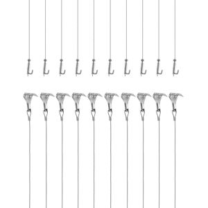 QWORK Picture Hanging Wire Kit, 2m Φ1.5mm Stainless Steel with Wire Adjustable Hook a QWORK Picture Hanging Wire Kit, 2m Φ1.5mm Stainless Steel with Wire Adjustable Hook a