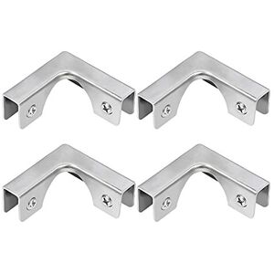 UFURMATE Glass Connector, 4Pcs Stainless Steel Glass Clamps L-Shaped Glass Connector Clam UFURMATE Glass Connector, 4Pcs Stainless Steel Glass Clamps L-Shaped Glass Connector Clam