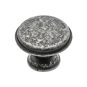 GTV - Cento Knob Antique Silver Diameter 28 mm I Furniture Knobs with Screws I Round GTV - Cento Knob Antique Silver Diameter 28 mm I Furniture Knobs with Screws I Round