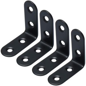 DealMux 4pcs Angle Bracket Stainless Steel 50 x 50mm Black Corner Fastener L Shaped Righ DealMux 4pcs Angle Bracket Stainless Steel 50 x 50mm Black Corner Fastener L Shaped Righ