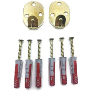 LagunaProject 2 x Heavy Duty Wall Hooks 3 Hole Brass Plated Large Picture/Mirror - Plaster or LagunaProject 2 x Heavy Duty Wall Hooks 3 Hole Brass Plated Large Picture/Mirror - Plaster or