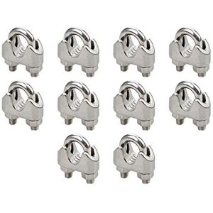 F Season 10x Stainless Steel Wire Rope Grip Clip Cable Clamp 6mm Fastener U-Shaped Bolt C F Season 10x Stainless Steel Wire Rope Grip Clip Cable Clamp 6mm Fastener U-Shaped Bolt C