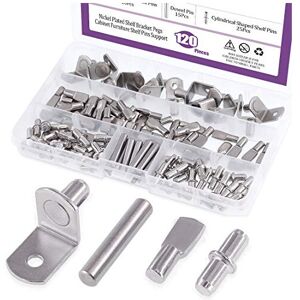 Swpeet 120Pcs 4 Styles Shelf Pins Kit Nickel Plated Shelf Bracket Pegs Cabinet Furnitur Swpeet 120Pcs 4 Styles Shelf Pins Kit Nickel Plated Shelf Bracket Pegs Cabinet Furnitur