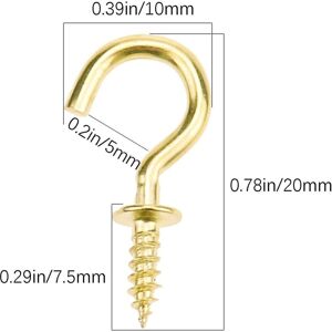 Unbranded Mini Ceiling Screw Hooks 200pcs 1/2 Inch Cup Hooks Screw Hooks For Unbranded Mini Ceiling Screw Hooks 200pcs 1/2 Inch Cup Hooks Screw Hooks For