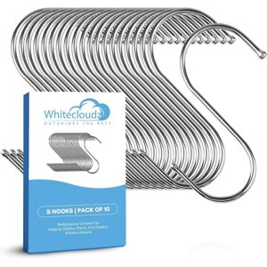WHITECLOUDZ S Hooks Hanging Clothes 10 Pack Stainless Steel Hooks Heavy Durable Shaped Kitch WHITECLOUDZ S Hooks Hanging Clothes 10 Pack Stainless Steel Hooks Heavy Durable Shaped Kitch