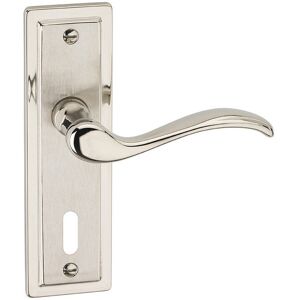 URBN Living (Satin Nickel Keyhole) Metal Lever Latch Door Handles Set Round Rose URBN Living (Satin Nickel Keyhole) Metal Lever Latch Door Handles Set Round Rose