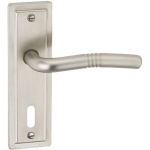 URBN Living (Satin Nickel Keyhole) Metal Lever Latch Door Handles Set Round Rose URBN Living (Satin Nickel Keyhole) Metal Lever Latch Door Handles Set Round Rose