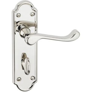 URBN Living (Polished Nickel Bathroom ) Metal Lever Latch Door Handles Set Round Rose URBN Living (Polished Nickel Bathroom ) Metal Lever Latch Door Handles Set Round Rose