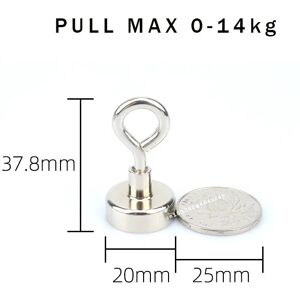 Dowling Magnets (D20 Pull Max 12kg) N52 Super Strong Neodymium Fishing Magnets Hooks Salvage Mag Dowling Magnets (D20 Pull Max 12kg) N52 Super Strong Neodymium Fishing Magnets Hooks Salvage Mag