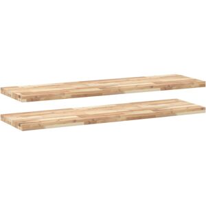 vidaXL Untreated Solid Wood Acacia Floating Shelves - Wall Storage 2pcs vidaXL Untreated Solid Wood Acacia Floating Shelves - Wall Storage 2pcs