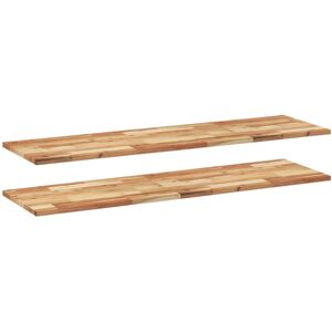 vidaXL Dark Brown Solid Acacia Floating Shelves - Wall Storage - 2 pcs vidaXL Dark Brown Solid Acacia Floating Shelves - Wall Storage - 2 pcs