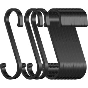 yao96266 Butcher hooks, 15PCS, black S hooks, stainless steel , anti-rust metal, metal ha yao96266 Butcher hooks, 15PCS, black S hooks, stainless steel , anti-rust metal, metal ha