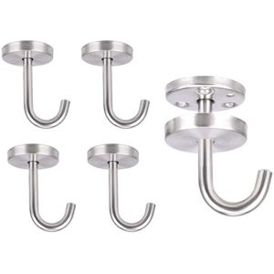 Tlily 5 Pcs Stainless Steel Ceiling Hook Round Base Top Mount Overhead Wall Hook for H Tlily 5 Pcs Stainless Steel Ceiling Hook Round Base Top Mount Overhead Wall Hook for H
