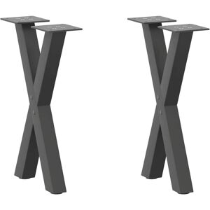 (anthracite, 28 x (42-43) cm (40 mm)/ 2 pcs) vidaXL Dining Table Legs X-Shaped D (anthracite, 28 x (42-43) cm (40 mm)/ 2 pcs) vidaXL Dining Table Legs X-Shaped D