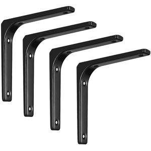 Unbranded (Black, 150x125mm) 4pcs Heavy Duty Shelf Bracket L Shaped Diy Steel Furniture Wa Unbranded (Black, 150x125mm) 4pcs Heavy Duty Shelf Bracket L Shaped Diy Steel Furniture Wa