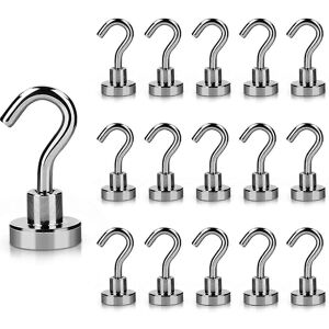 konhill (As show, One size) Magnetic Hooks 16pcs 18lbs Magnet Hooks Neodymium Magnets Wi konhill (As show, One size) Magnetic Hooks 16pcs 18lbs Magnet Hooks Neodymium Magnets Wi