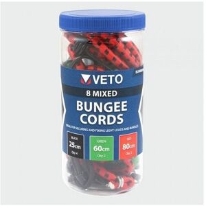 Veto BUNMIX8 8 Pcs Mixed Set Bungee Cord Pack of 8 Veto BUNMIX8 8 Pcs Mixed Set Bungee Cord Pack of 8