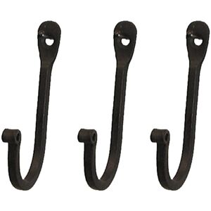 Marvel Early American Single Prong Wrought Iron Hooks Set of 3 - Rustic Curved Metal F Marvel Early American Single Prong Wrought Iron Hooks Set of 3 - Rustic Curved Metal F