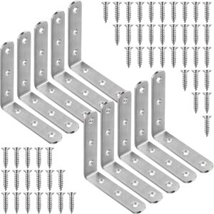 YEWLACA 10 Pcs L Bracket Corner Braces 4x4 Inch Stainless Steel Heavy Duty Shelf YEWLACA 10 Pcs L Bracket Corner Braces 4x4 Inch Stainless Steel Heavy Duty Shelf