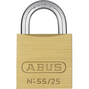 ABUS 55/25 Solid Brass Padlock Keyed Different - Hardened Steel Shackle ABUS 55/25 Solid Brass Padlock Keyed Different - Hardened Steel Shackle