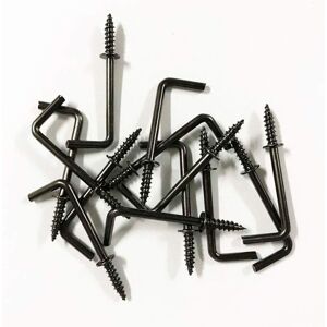 IDEALSV Black 1-1/4 Inch 1 Shape Screw Hooks L Shape Hooks Vintage Black 7 Shape IDEALSV Black 1-1/4 Inch 1 Shape Screw Hooks L Shape Hooks Vintage Black 7 Shape