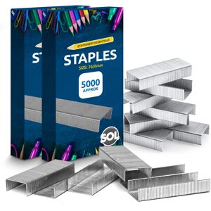 SOL 10000pk Staples 26/6 Standard Fit 26/6mm Staples for Desktop Staplers and Plie SOL 10000pk Staples 26/6 Standard Fit 26/6mm Staples for Desktop Staplers and Plie
