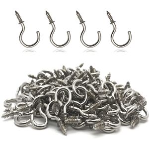MYYZMY 120 Pcs 1/2 Inch Screw-in Hooks Nickel Plated Metal Cup Hooks Ceiling Ho MYYZMY 120 Pcs 1/2 Inch Screw-in Hooks Nickel Plated Metal Cup Hooks Ceiling Ho