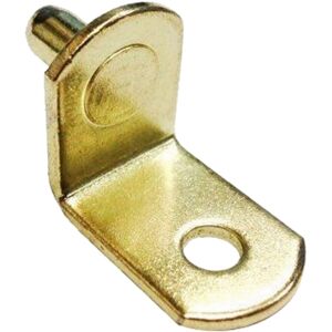 Desunia 1/4"""" Bracket Style Cabinet Shelf Support Pegs w/Hole - Polished Brass - Pack Desunia 1/4"""" Bracket Style Cabinet Shelf Support Pegs w/Hole - Polished Brass - Pack