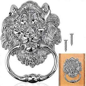 Unbranded Botao Lion Head Door Knocker, Zinc Alloy Door Knocker, Large Silver Lion for Ent Unbranded Botao Lion Head Door Knocker, Zinc Alloy Door Knocker, Large Silver Lion for Ent