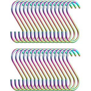 Evanda Rainbow S Hooks - 30 Pack - Stainless Steel - S Hooks Evanda Rainbow S Hooks - 30 Pack - Stainless Steel - S Hooks