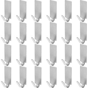 Unbranded (As show, One size) PWHJ 24pc Adhesive Hook Stainless Steel Hook Unbranded (As show, One size) PWHJ 24pc Adhesive Hook Stainless Steel Hook