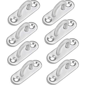 Unbranded (As show, One size) M5 Stainless Steel Eyelet Plate (8 Pcs) - Oblong Metal Hook Unbranded (As show, One size) M5 Stainless Steel Eyelet Plate (8 Pcs) - Oblong Metal Hook