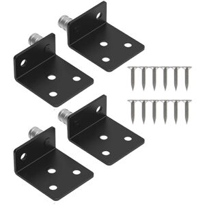 Unbranded (Black iron, One size) Pack of 4 Stainless Steel Rotating Corner Brackets for Fu Unbranded (Black iron, One size) Pack of 4 Stainless Steel Rotating Corner Brackets for Fu