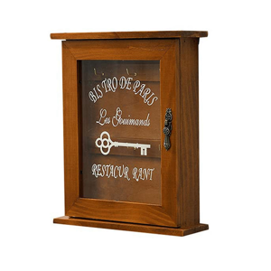 Unbranded Wooden Key Box, Wall, Key Cabinet with Magnetic Door, with 6 Hooks-A Unbranded Wooden Key Box, Wall, Key Cabinet with Magnetic Door, with 6 Hooks-A