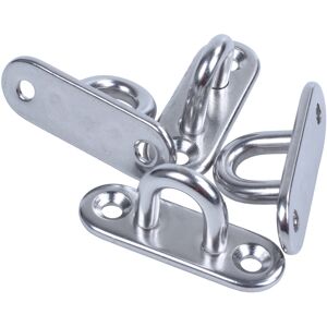 merkloos 4pcs 5mm 304 Stainless Steel Oblong Pad Eye Plate Staple Ring Hook merkloos 4pcs 5mm 304 Stainless Steel Oblong Pad Eye Plate Staple Ring Hook