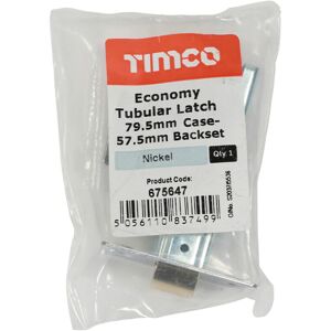 Timco Economy Tubular Latch Nickel - 79.5mm (1 Pack Bag) Timco Economy Tubular Latch Nickel - 79.5mm (1 Pack Bag)