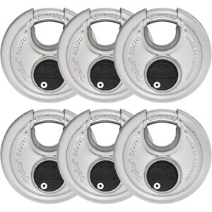 6 Pack ABUS Diskus 20/70 Heavy Duty Stainless Steel Disk Padlock - Rustproof Sto 6 Pack ABUS Diskus 20/70 Heavy Duty Stainless Steel Disk Padlock - Rustproof Sto