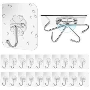 Unbranded 20 Pack Heavy Duty Adhesive Hooks - Waterproof No-Drill Stainless Steel Wall Han Unbranded 20 Pack Heavy Duty Adhesive Hooks - Waterproof No-Drill Stainless Steel Wall Han
