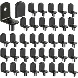 Unbranded Black plated steel L-shaped shelf support anchors, 50 pieces, 6.35 mm L-shaped b Unbranded Black plated steel L-shaped shelf support anchors, 50 pieces, 6.35 mm L-shaped b