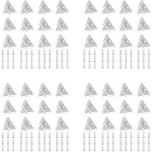 Unbranded 48Pcs Acrylic Corner Brackets with Semitransparent Screws Clear 3-Hole Right Ang Unbranded 48Pcs Acrylic Corner Brackets with Semitransparent Screws Clear 3-Hole Right Ang